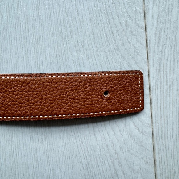 Hermès Reversible Togo Leather Strap Belt Black / Tan 95 cm - Picture 9 of 14